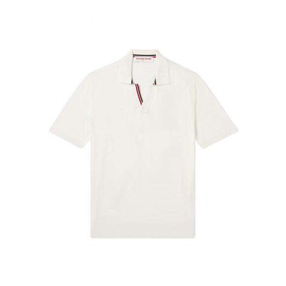 NEW ORLEBAR BROWN horton stripe cotton polo shirt - plus in white sand - Picture 6 of 6